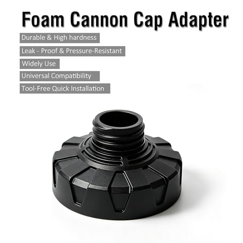 ESP Foam Cannon Adapter Converter 1 inch to 2.16inch, Leak-Proof Threaded Universal Connector, Anti-Slip for Most Foam Bottles & Nozzles - color: Black