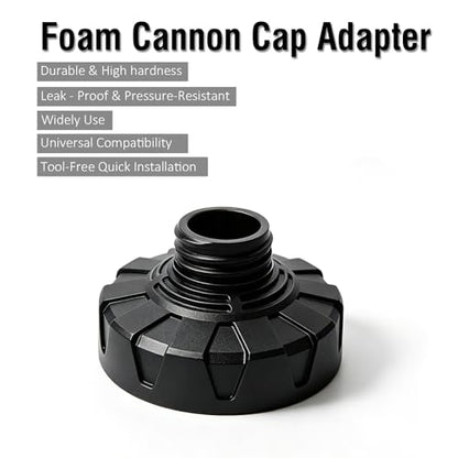 ESP Foam Cannon Adapter Converter 1 inch to 2.16inch, Leak-Proof Threaded Universal Connector, Anti-Slip for Most Foam Bottles & Nozzles - color: Black