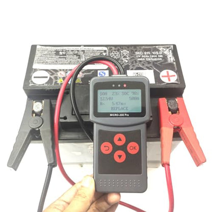 Car Motorcycle Battery Tester Auto Battery Tester MICRO-200 PRO Digital Car Load Discharge Black
