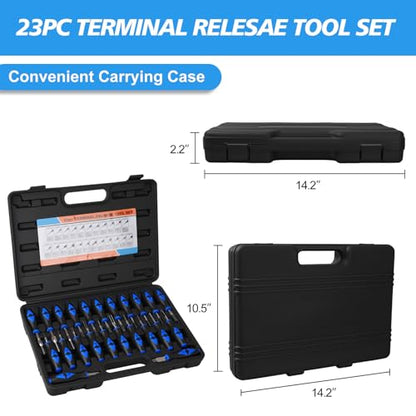 23PCS Universal Terminal Removal Tool Kit, Pin Electrical Terminal | Wire Connector Removal, Terminal Release Electrical Connector Removal Tool Kit for American Domestic and Imported Vehicles - size: 23PCS Universal Terminal Removal Tool
