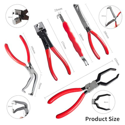8 Pieces Electrical Disconnect Pliers for Cars, Automotive Electrical Plug Connector Disconnect Tool and Connector Separator and Hose Clamp Pliers - style: Electrical Disconnect Pliers Set 8