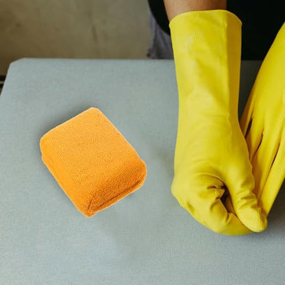 Garneck 5pcs Car Polishing Pads and Wax Applicator Set for Drill, Orange Rectangular Buffing Pads for Car Detailing, Cleaning, Tire Shine, and Glass Defogging