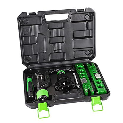Bonvoisin Flaring Tool Kit 1/4”-3/4” HVAC Single Flare Tool 45° 45° Eccentric Tube Flaring Tool with Pipe Cutter for Copper Aluminum Tubing (5 in 1 Kit) - color: 5 in 1 Kit