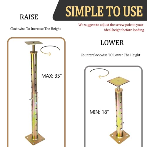 House Floor Jacks Post Pole for Leveling, 18-35 Inches Adjustable Post Basement Support Pole Jacks, Heavy Duty Telescoping Jacks for Leveling, Floor Joist Jack for House Lifting Temporary Support