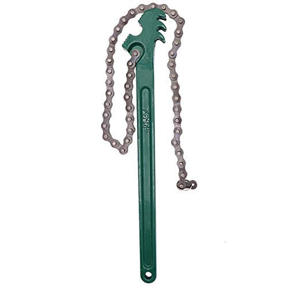16 Inch Heavy Duty Chain Wrench with 27" Adjustable Chain for 1.5"-7.5" Diameter Pipe, Carbon Steel Reversible Pipe & Oil Filter Wrench for Auto Repair, Plumbing, Water Filter Removal