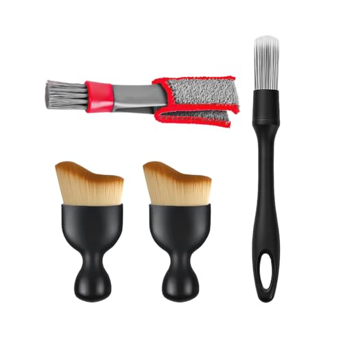 4PCS Car Detailing Brush Kit, Multi-Use Soft No Scratch Vehicle Interior Detail Duster Brush Set, Automotive Dusting Cleaning Kit for Exterior Interior, Universal for Vehicles - size: 4 PCS