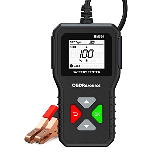 Car Battery Tester 6V 12V 24V Battery Voltage Tester, BM550 100-2000 CCA 2Ah-220Ah Internal Resistance Tester Automotive Alternator Digital Battery Analyzer for Car Truck Marine Motorcycle SUV Boat - color: Black