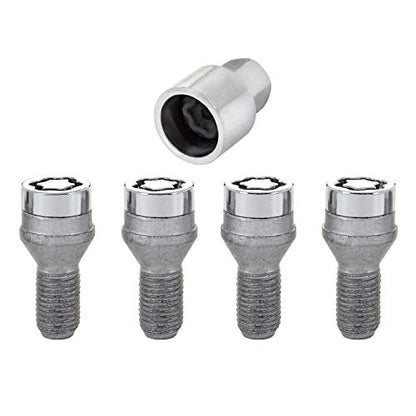 McGard 27216 Chrome Bolt Style Cone Seat Wheel Locks (M12 x 1.25) Set of 4 Locks / 1 Key (Pack of 1)