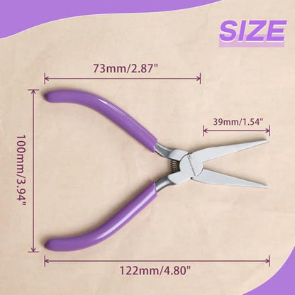 SPEEDWOX Flat Nose Pliers for Jewelry Making Serrated Jaw Pliers Mini Duck Bill Plier Bracelet Bending Plier Jewellery Making Tool Beading Flat Wire Plyer for Wire Wrapping Bending Ring Opening - style: Flat Nose Pliers Serrated Jaws