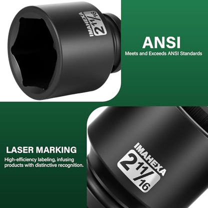 1" Drive Shallow Impact Socket,2-11/16 Inch SAE Jumbo Socket,CR-MO 6 Point for Easy Removal of Large Axle Nut（SAE) - size: 1 Inch Shallow 2-11/16", style: 1"Drive Shallow Impact Socket