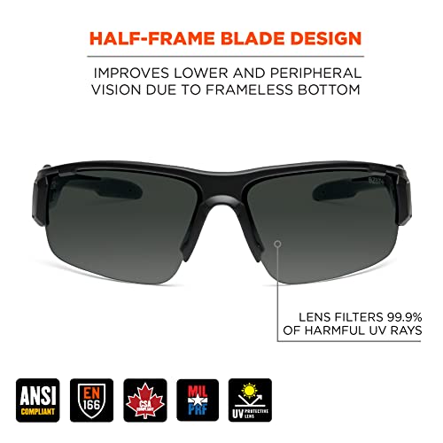 Ergodyne Skullerz DAGR Anti Scratch Safety Glasses, Anti-Fog, ANSI z87.1 - color: Smoke Lens