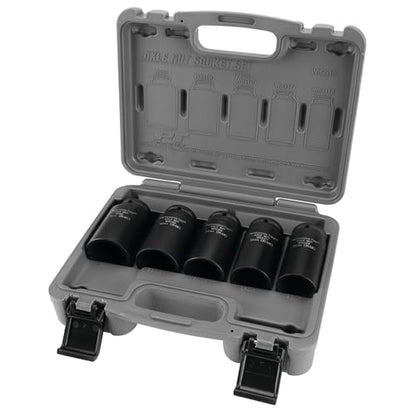 Performance Tool W89316 5-Piece 12 Point Axle Nut Socket Set - Chrome Moly for Strength, Sizes 30mm to 39mm, Includes Fitted Blow Molded Storage Case - style: 5pc Set