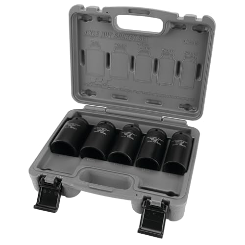 Performance Tool W89316 5-Piece 12 Point Axle Nut Socket Set - Chrome Moly for Strength, Sizes 30mm to 39mm, Includes Fitted Blow Molded Storage Case - style: 5pc Set