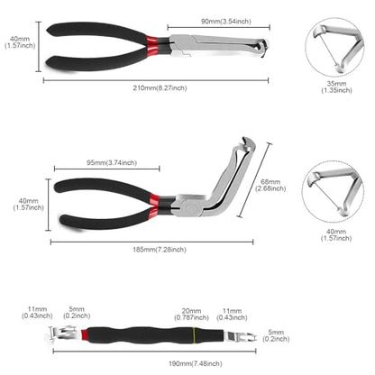 3-Piece Electrical Disconnect Pliers Set – 60° Angled & Straight Automotive Connector Pliers with Double-Ended Separator Tool, Non-Slip Grip for Wiring Harness & Sensors – Ideal for Gifts for Men