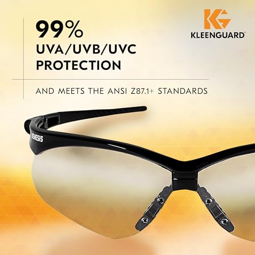 KleenGuard™ V30 Nemesis™ Safety Glasses (25679), with KleenVision™ Anti-Fog Coating, Clear Lenses, Black Frame, Unisex for Men and Women (Qty 12)