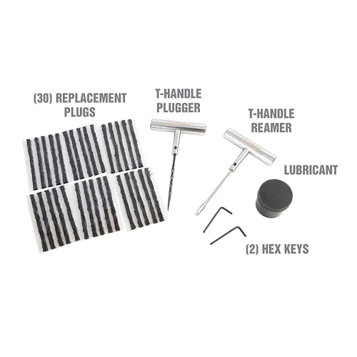 OEMTOOLS 26682 Tire Plug Kit 36-Pc, Tire Repair Kit for Cars, Trucks, ATVs, RVs, and More, Emergency Flat Tire Repair Kit, Storage Case Included - style: 36 Piece Tire Repair Kit