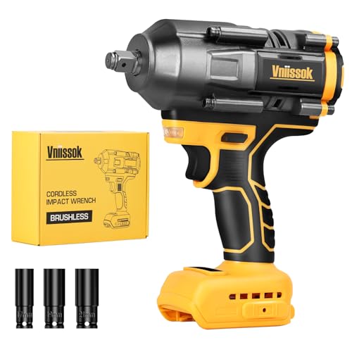 Cordless Impact Wrench 1/2 inch for Dewalt 20V Battery, 1000/1200N.m Impact Driver High Torque Brushless Electric Impact Gun Includes LED Work Light Variable Speeds for Car/Truck RV/Mower - color: 1200n.m