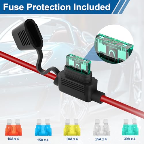 SAE Through-Panel Connector 12AWG - 2 Pack 1FT Quick Disconnect Extension Cable, Flush Mount SAE Power Socket Port & Battery Maintainer Trickle Charger Cable for RV Boat Trailer Motorbike