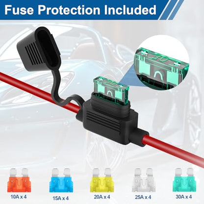 SAE Through-Panel Connector 12AWG - 2 Pack 1FT Quick Disconnect Extension Cable, Flush Mount SAE Power Socket Port & Battery Maintainer Trickle Charger Cable for RV Boat Trailer Motorbike