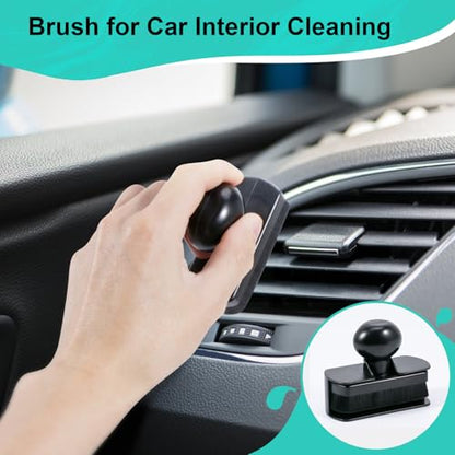 UNIMEIX Tire Shine Applicator Brush Large Vegan Tire Shine Brush with Storage Stand for Vehicles Tire Shine Polish Wax and Car Wash - color: Black