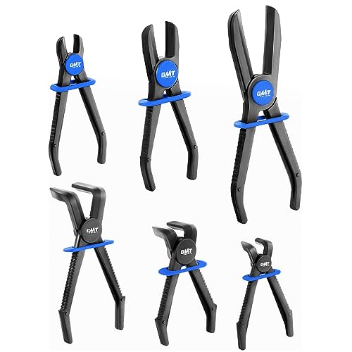 Orion Motor Tech Hose Pinch Off Pliers, 6 Piece Hose Pinch Off Pliers Set for Flexible Hoses Brake Fuel Coolant Hoses Maintenance, Hose Pinch Pliers with Straight and 90° Pliers - style: Straight and Angled