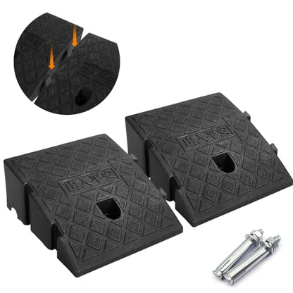 CertBuy 5 Inch Rise Curb Ramp 2 Pack, Portable Plastic Driveway Curb ramps, Threshold Ramps Set for Loading Dock, Driveway, Sidewalk for Scooter, Wheelchair, Car, Truck, Motorcycle, Dolly