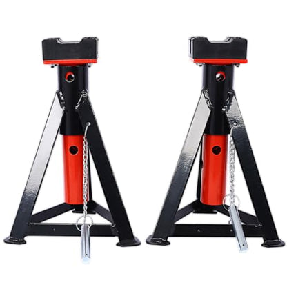 3 Ton Jack Stands, Heavy Duty Steel Car Jack Stand Pair with 6 Adjustable Height Positions, 6,000 lbs Capacity, Ratchet Axle Stands for Cars, Sedans & Light-Duty Vehicles, Black
