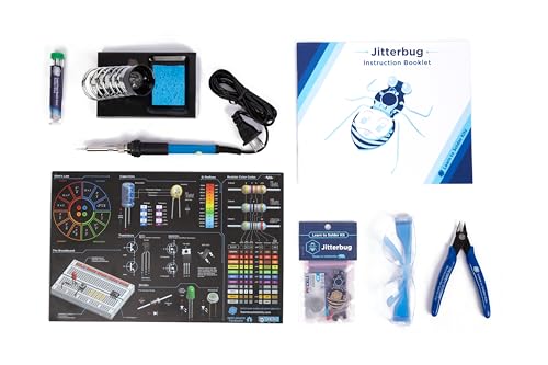 Jitterbug Deluxe Kit | DIY Soldering Kit for Beginners | Electronics Projects for Students & STEM Classes | Tools Included