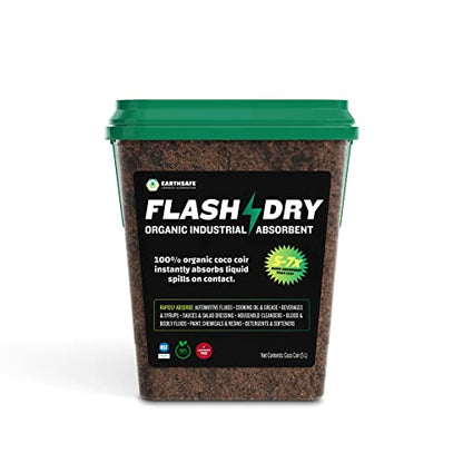 FlashDry 5 Liter Bucket of Super Spill Absorbent, 100% Organic Environmentally Friendly - for Oil, Paint, Grease and More in Garages, Kitchens, Janitor Kits, Safer and More Effective Than Clay Litter - size: 1 Bucket (5L)