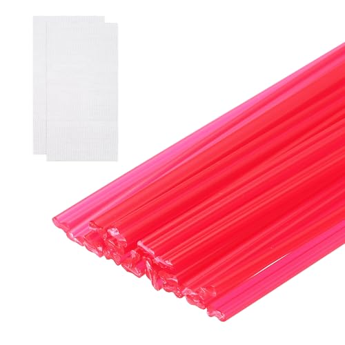 MECCANIXITY 20pcs Plastic Welding Rods, 20 Inch PP Welding Repair Strips Welder Rods with Reinforcing Mesh for Car Bumpers, Kayak Repair, Plastic Welder, Red - color: Red, size: 50cm