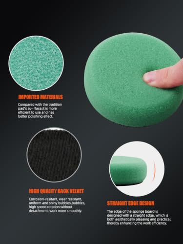 SPTA 29 Pcs Mini Car Polishing Pad Kit - 1", 2", 3" Sponge Foam Wool Microfiber Buffing Pads with 5/8"-11 Backing Plates & 5/8"-11 Drill Adapters for Auto Detailer, Scratch Removal & Tight Spaces - color: 29pcs Drill Buffing Pad Detail Polishing Pad Sets