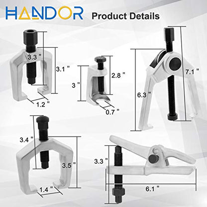 Handor Ball Joint Separator, 5-in-1 Mechanic Tools, Pitman Arm Puller, Tie Rod End Removal Tool Set for Front End Service, Splitter Removal Kit