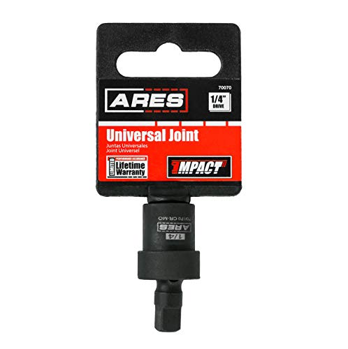 ARES 70070-1/4-inch Drive Impact Universal Joint - Chrome Moly Flexible U-Joint Socket Accesses Hard to Reach Fasteners and Meets ANSI/ASME Specifications - size: 1/4-Inch Standard