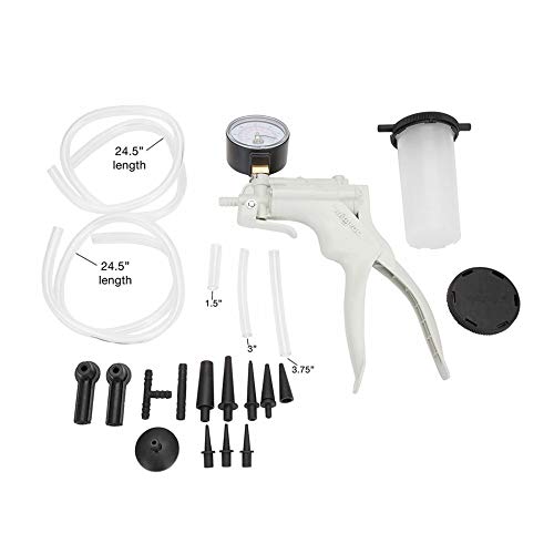 OEMTOOLS 25136 Automotive Tune-Up and Brake Bleed Kit w/ Vacuum Gauge, No-Mess, No-Leak Brake Bleeder Kit Adapters, Green Hand Vacuum Tester, Durable and Easy-to-Use