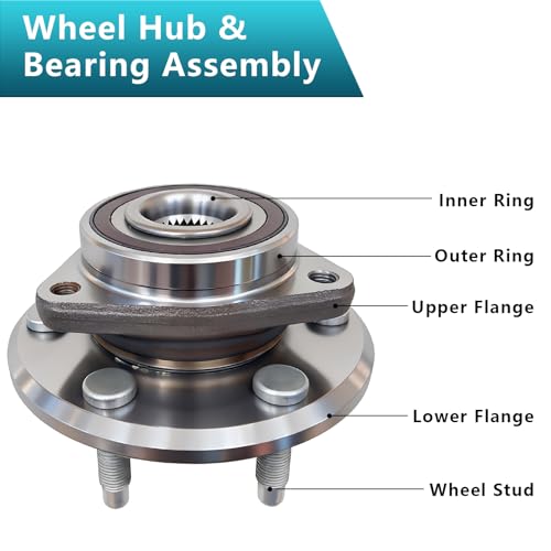 513277 Front Rear Wheel Bearing Hub Assembly for Buick Enclave 2008-2017, Chevrolet Traverse 2009-2017, GMC Acadia Limited 2007-2017, Saturn Outlook 2007-2010 (2PCS) - size: 513277