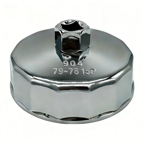 78-79mm Oil Filter Wrench, 15 Flute Wrench & 1/2" Square Drive Flute Oil Filter Removal Tool - size: 78-79mm 15 Flute