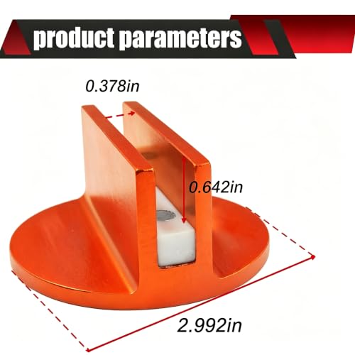 Universal Aluminum Grooved Pinch Weld Jack Pad - 0.38" Magnetic Jack Puck & Large Slotted Frame Rail Protector for Cars, SUVs, Trucks & Pickups – Heavy-Duty Floor Jack Adapter(Orange)