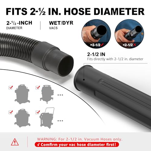 Sealegend 2-1/2 in. Gutter Cleaning Attachment Kit for Wet Dry Vac | Upgraded Locking Connection, Shop Vacuum Accessory for Cleaning or Blowing Gutter Debris, Up to 5 ft. Reach - size: 5 feet
