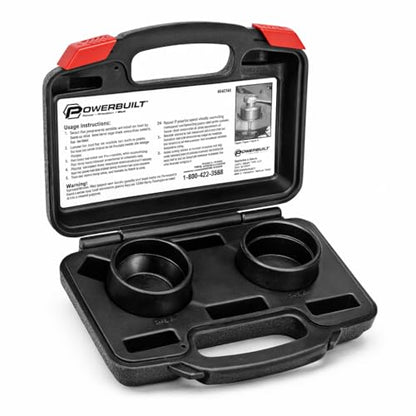 Powerbuilt 2 Piece Specialty Ball Joint Socket Set, Removes and Installs Chrysler Upper Ball Joints, 3/4" Drive 4-Sided Design with Storage Case - 648749