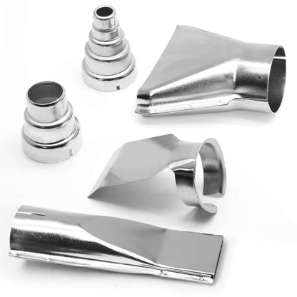 5 Pcs Heat Gun Nozzles Kit, Stainless Steel Reflector Heat Resisting Nozzles Gun Attachments Replacement for Hot Air Gun Soldering Station Nozzle Tool - size: Style 3 (5 pcs)