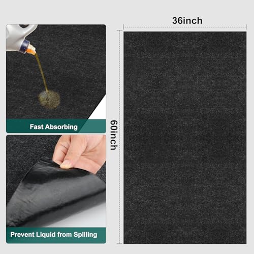 36" x 60" Oil Drip Mat for Garage Driveway, Reusable Floor Oil Spill Leak Absorbent Pads for Motorcycle Car Oil Leak Stain Resistant(2pcs) - size: 3' x 5' (2pcs)