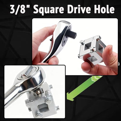 3/8" Disc Brake Piston Tool, Caliper Wind Back Cube Tool Universal Cube Brake Caliper Compression Accessory for Car Rear Disc