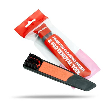 Maxshine 2-in-1 Foam Pad Cleaning Brush & Pad Removal Tool Set | Dual-Function Stiff Bristle Brush with Easy-Grip Handle | Car Polishing Pad Cleaner & Detailing Accessory for Buffing Pads