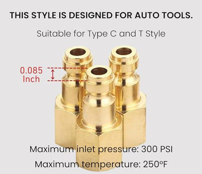 Coupler and Plug Kit (28 Piece), Automotive Type C, 1/4 Inch NPT, Solid Brass Quick Connect Air Fittings Set - size: Coupler and Plug Kit 28 Piece