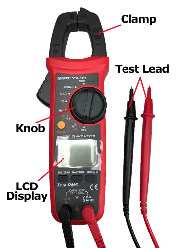 TECPEL DCM-033B 6000 Count Digital Clamp Meter Clamp Multimeter (ACA/ACV/DCA/DCV)