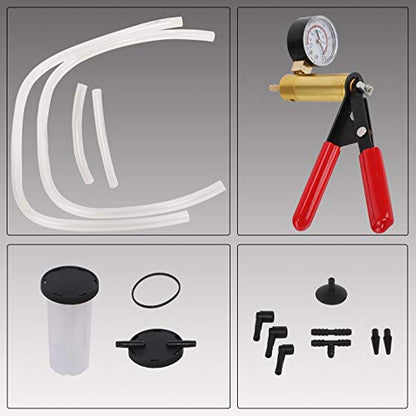 YSTOOL Brake and Clutch Fluid Hand Pump Vacuum Bleeder Tool Kit Brake Oil Change Power Steering Fluid Bleeding Set with Hand Pump Jar Adapters for Auto Car Truck Motorcycle Use - color: Blue