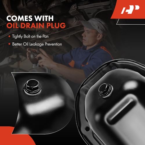 A-Premium Lower Engine Oil Pan Sump with Drain Plug Compatible with Toyota Land Cruiser 2008-2014, Sequoia 2008-2014, Tundra 2007-2014, Lexus LX570 2008-2014, V8 5.7L Only, Replaces 12102-38010