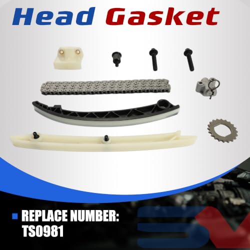 HS26540PT-1 Timing Chain Kit & Head Gasket Set & Head Bolts | Fit For Chevy Cruze Sonic Trax Buick Encore 1.4L Turbo 2011-2021 OE# HSCV001 CS46201 ES72474 - size: 1.4L Timing chain w/ Head gasket set