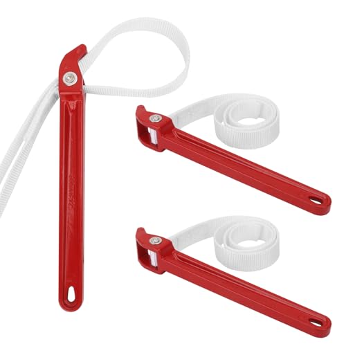 3 Pack 12 Inch Handle Strap Wrench with Nylon Strap, Heavy Duty Adjustable Anti-Sliding Pipe & Oil Filter strap Wrenches for Plumbing & Shower Heads Maintenance - size: 3 Pack