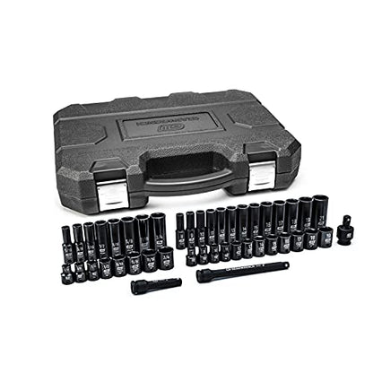 GEARWRENCH 44 Pc. 3/8" Drive 6 Point Standard & Deep Impact SAE/Metric Socket Set - 84916N - size: SAE/Metric